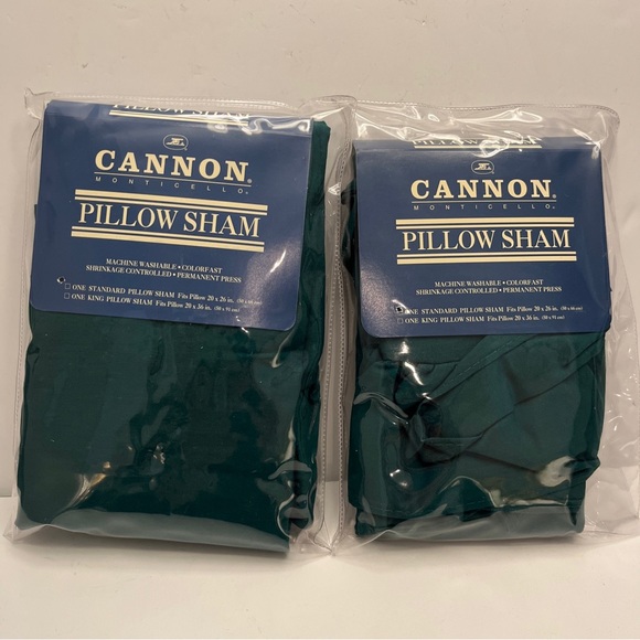 Vintage New Green Cannon Monticello Shams. Set of 2 in original packaging. - Picture 1 of 13